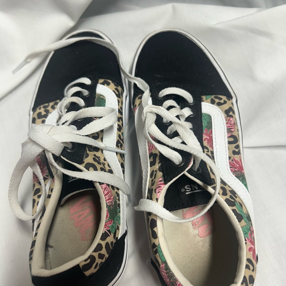 Vans Women's Old Skool Ward Cheetah Tropical Floral Print Shoes Size 6.5 - Picture 9 of 10